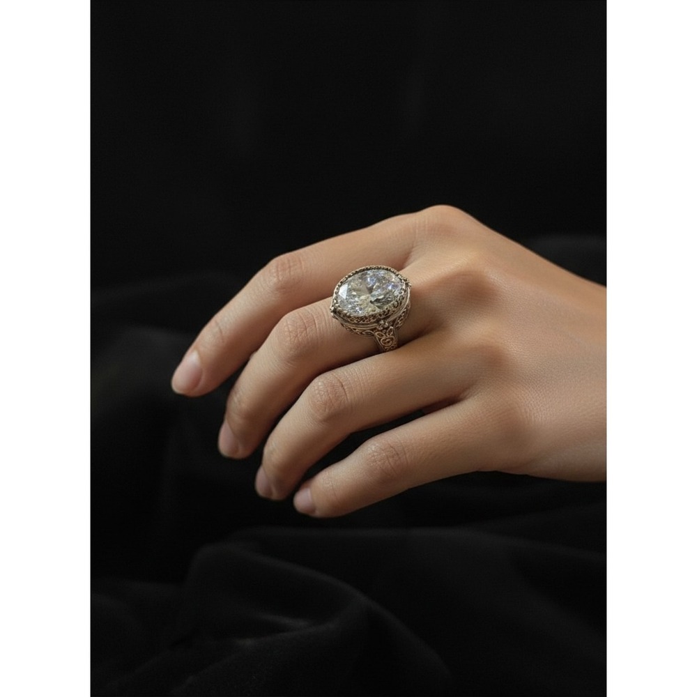 JTV FZN 9.25 Sterling Silver Zirconia‎ Ring Size 5